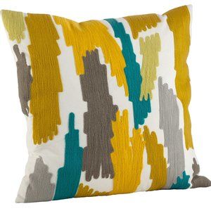 20" Bright Brushstroke Cotton Down Filled Decorative Throw Pillow